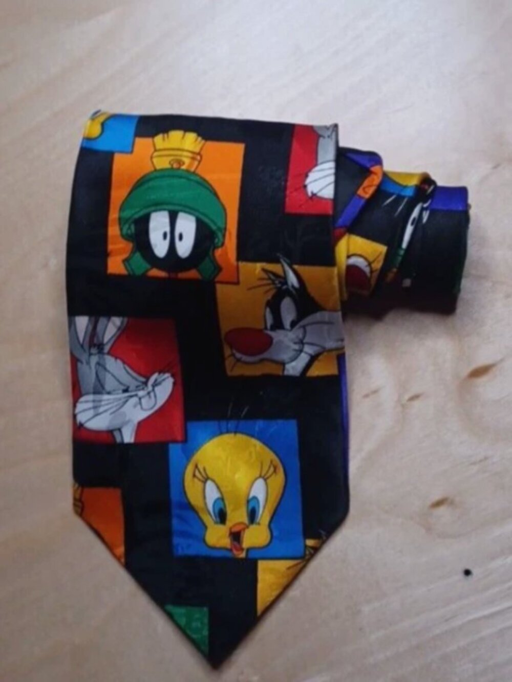 1993 Looney Tunes Mania Tie Vintage Tweety Bugs Martin The Martian Vintage 61"